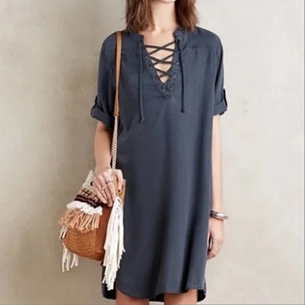 Cloth & Stone chambray denim tunic dress